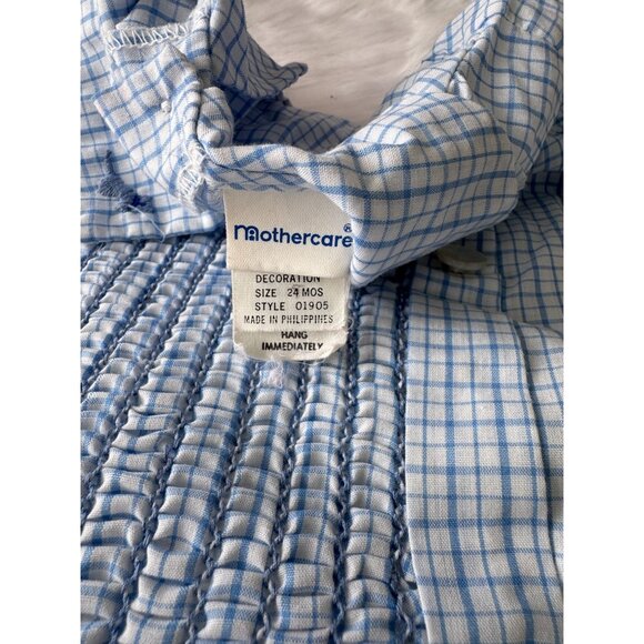 VTG Mothercare Blue & White Checked 2-Piece Baby Outfit Size 24 Mos Scottie Dogs - Picture 5 of 14